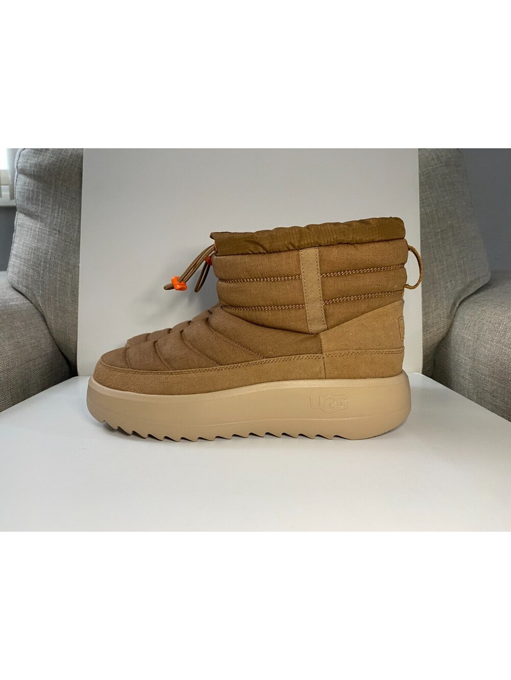 Ugg Maxxer Mini 1146714 Mens Winter US 11 Chestnut Sheepskin Lined Ripstop Boots
